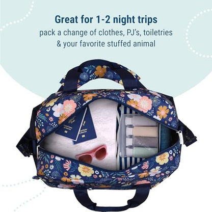 Wildkin Overnighter Duffel Bag for Kids, Floral Bloom - color: Floral Bloom