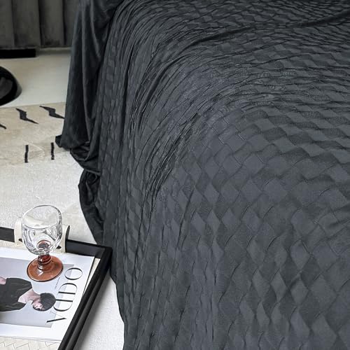 AmyHomie Cooling Blanket for Hot Sleepers,Lightweight Summer Sofa Blanket - color: Black, size: Throw 50x70