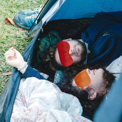 1 Pack Sleep Mask, Silk Eye Mask with Elastic Strap, Blindfold, Soft Silk Sleeping Mask for Girls, Women, Men (Orange) - color: Orange