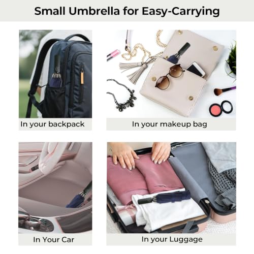 LLanxiry Compact Travel Umbrella, Windproof Automatic Umbrellas for Rain - color: Inverted-Navy