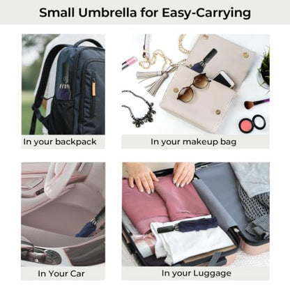 LLanxiry Compact Travel Umbrella, Windproof Automatic Umbrellas for Rain - color: Inverted-Navy