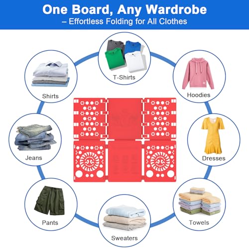 BoxLegend V3 Shirt Folding Board t Shirt Laundry Folder for Clothes Red - color: Red