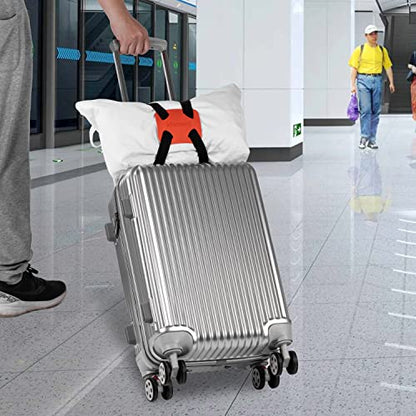 Luggage Straps ， Luggage add a Bag Strap，Travel Must Haves High Elastic Suitcase Adjustable Belt Bag Bungees with Buckles (Orange) - color: Orange
