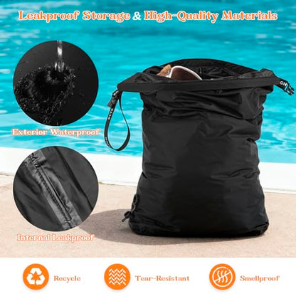Travel Laundry Bag, Waterproof Compression Bags for Dirty Clothes - color: Black, size: Medium