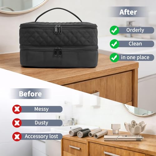 Hair Travel Carrying Case Compatible with Shark Flex Style/Dyson Airwrap - color: Black