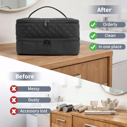 Hair Travel Carrying Case Compatible with Shark Flex Style/Dyson Airwrap - color: Black