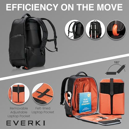 EVERKI Atlas Wheeled Laptop Rolling Backpack for Men & Women, Black - 30L - size: Atlas Original - 30L
