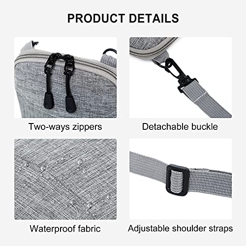 SEAFEW Mini Crossbody Bag Shoulder Bag for Men, Small Messenger Satchel Bag for Women - color: Grey