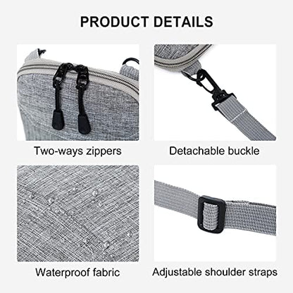 SEAFEW Mini Crossbody Bag Shoulder Bag for Men, Small Messenger Satchel Bag for Women - color: Grey