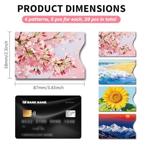 peacoblue 20PCS Scenery and Plants RFID Sleeves for Credit Cards - style: Flower and Scenery