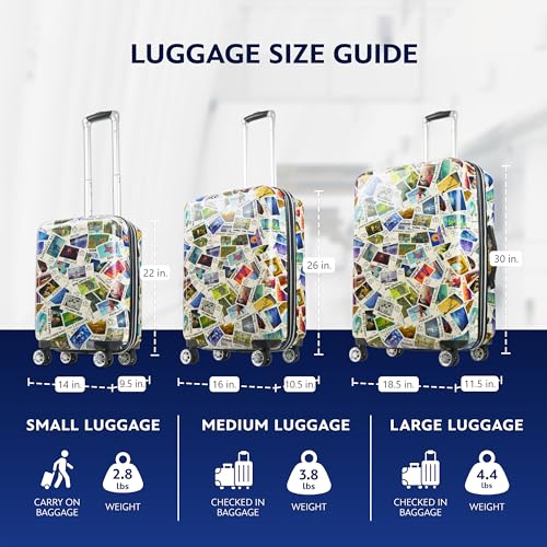 FUL Disney Stamps 22 Inch Carry On Luggage, Multi - size: 22 Inch