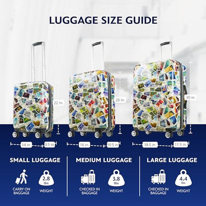 FUL Disney Stamps 22 Inch Carry On Luggage, Multi - size: 22 Inch