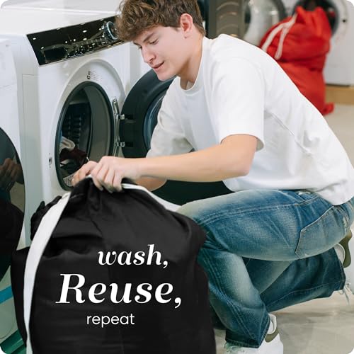 Handy Laundry Bag with Shoulder Strap 30"x40", Extra Large, Black - color: Black, size: 1-Pack