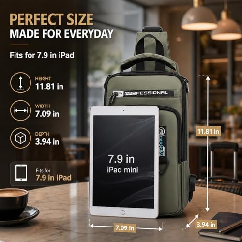 Water Resistant Sling Shoulder Crossbody Bag for Men - color: Green