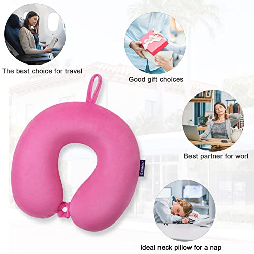 Travel Pillow, Memory Foam U Shape Neck Pillow, Deep Powder - color: Deep Powder