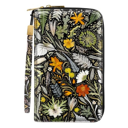 Family Passport Holder Wallet RFID Blocking Document Organizer - color: Dried Flowers
