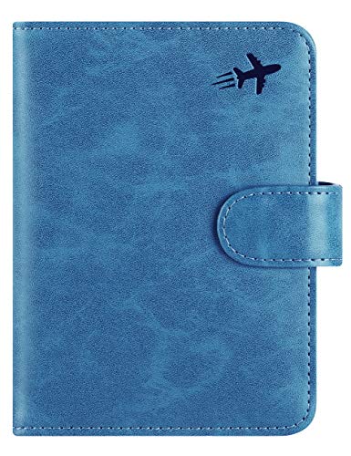 Passport Holder Cover Wallet RFID Blocking, Travel Essentials - color: Z _ #Blue