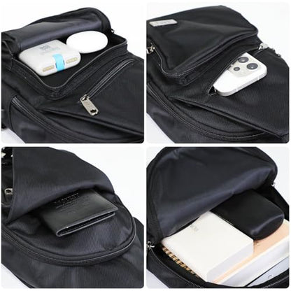 AMJ Crossbody Sling Bag Men Women, Casual Shoulder Backpack, Chest Daypack Satchel for Hiking Travel - color: Black, size: Small