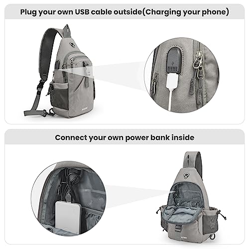 G4Free Canvas Crossbody Sling Bag with RFID Blocking for Women Men - color: Grey