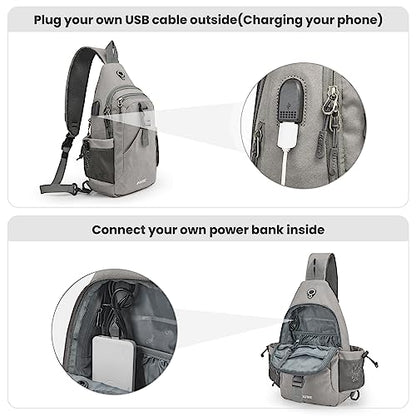 G4Free Canvas Crossbody Sling Bag with RFID Blocking for Women Men - color: Grey