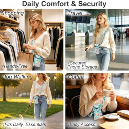 KJQJLY RFID Blocking Neoprene Cell Phone Sleeve (Garden Floral) - color: Garden Floral