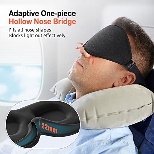 LitBear Sleep Mask for Side Sleeper Women Men, Eye Mask for Sleeping - color: Black