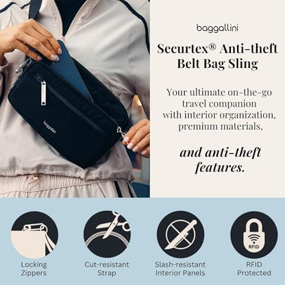 Baggallini Securtex Anti-Theft Belt Bag - color: Moonrock