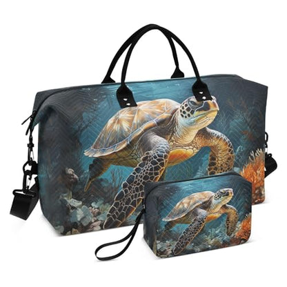 Sea Turtle Quilted Travel Bags Weekender Duffle Bags - color: Color 02