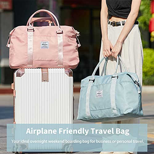 BJLFS Duffel Bag, Light Blue Nylon, 60L, Water-Resistant, Adjustable Strap, Overnight Travel, Workout, Sports Activities, Fits 15.6 Inch Laptop - color: Blue