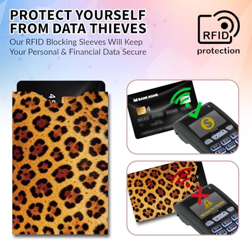 peacoblue 20PCS Leopard and Zebra Fur RFID Sleeves for Credit Cards - style: Leopard and Zebra Fur