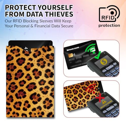 peacoblue 20PCS Leopard and Zebra Fur RFID Sleeves for Credit Cards - style: Leopard and Zebra Fur