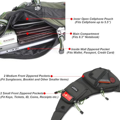 NICGID Sling Bag Chest Shoulder Backpack Crossbody Daypack for Men Women - color: Dark Green