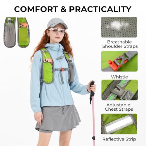 14L Small Hiking Backpack, Packable Travel Daypack for Men Women - color: Green