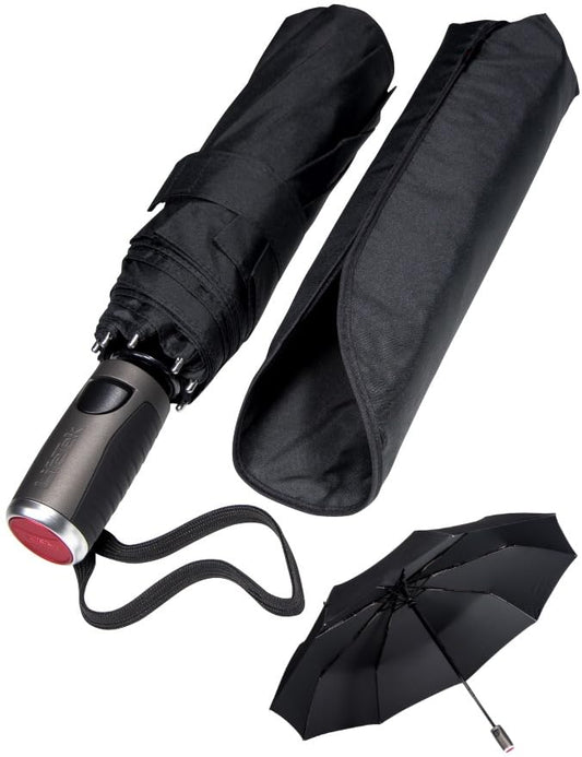 LifeTek Premium Travel Umbrella - Windproof & Compact for Men & Women, Automatic Open Close, Fits in Purse Laptop Bag or Backpack, Strong Frame for Heavy Rain & Sun UV Protection - color: 45 Inch Black FX1 Single Canopy