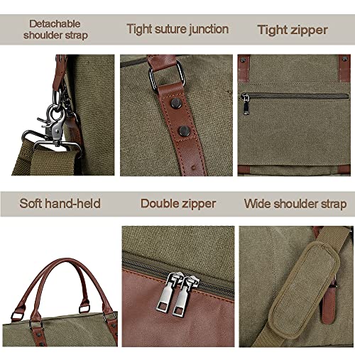Weekender Overnight Bag Carry On Bag Travel Bag with Shoe Pouch - color: Green