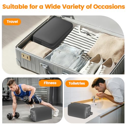 Travel Toiletry Bag, Waterproof Hanging Dopp Kit, Organizer for Men & Women - color: Grey