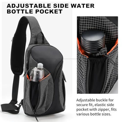 Sling Bag Crossbody Bag Cross Body Backpack Chest Bag - color: Black