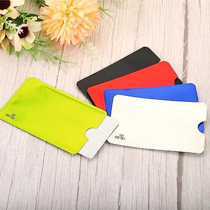 RFID Blocking Passport Sleeve Set, 14 Pack Aluminum Credit Card Holder for Identity Theft Prevention, 5 Colors
