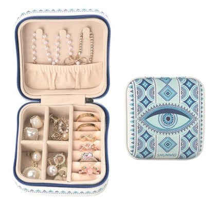 shunmei Mini Travel Jewelry Box, Personalised Pattern, White Eyes - style: White Eyes