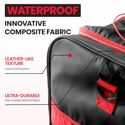 Fanwoli 120L Rolling Duffle Bag with Wheels, Foldable Travel Duffel - color: Red