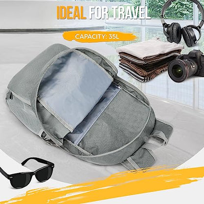 ZOMAKE Lightweight Packable Backpack 35L, Water Resistant Foldable Day Pack - color: C-silver Grey