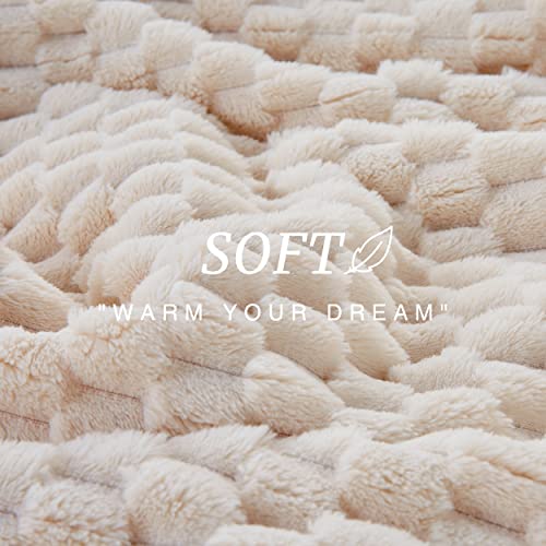 EXQ Home Beige Soft Fleece Queen Blanket Cozy Throw for Bed, Turtle Shell - color: Beige, size: Queen
