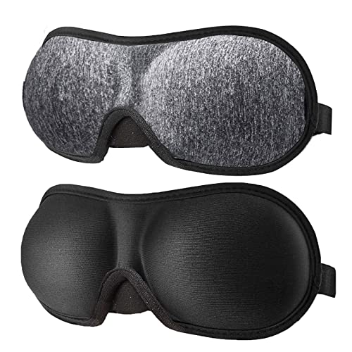 3D Eye mask for Sleeping,Machine Washable, Sleep Mask for Women, Blinder Blindfold Airplane(Black+Gray) - color: Black+gray