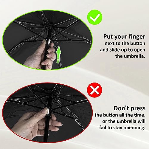 TopTie Compact Mini Umbrella for Purse, Small Sun & Rain Umbrellas with Case, Travel Folding Umbrella - color: Navy
