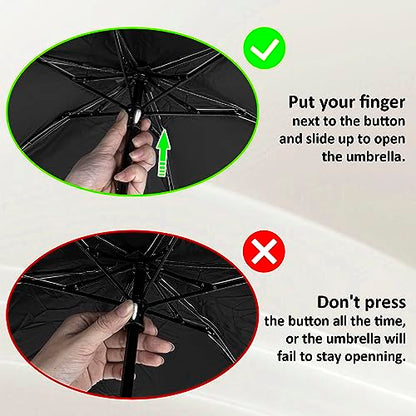 TopTie Compact Mini Umbrella for Purse, Small Sun & Rain Umbrellas with Case, Travel Folding Umbrella - color: Navy