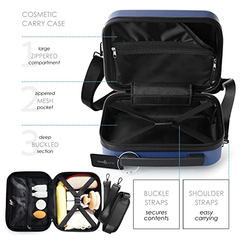 TRAVELARIM 20 Inch Carry On Luggage 22x14x9 Airline Approved Suitcase - color: Navy, size: Carry-on 20 Inch