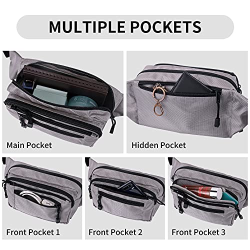 USPECLARE Clear Fanny Pack Stadium Approved Large Multi-Purpose Waist Bag - color: Grey, style: 1-pack-nylon
