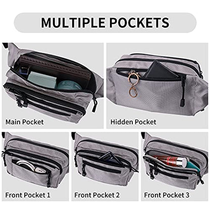 USPECLARE Clear Fanny Pack Stadium Approved Large Multi-Purpose Waist Bag - color: Grey, style: 1-pack-nylon