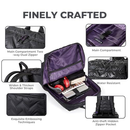 Daily Backpack Lightweight 17 Inch Laptop Carry-on Anti-Theft