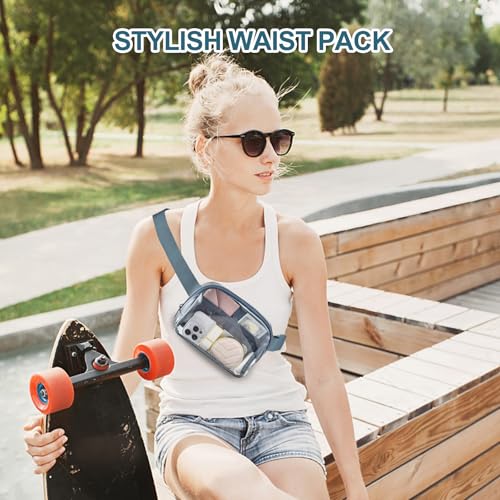 Clear Fanny Pack Stadium Approved Samll Waist Bag - color: Blue